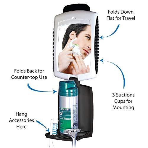 Zadro Zadro Z’Fogless Travel Shower Shaving Men’s Grooming Mirror, Black