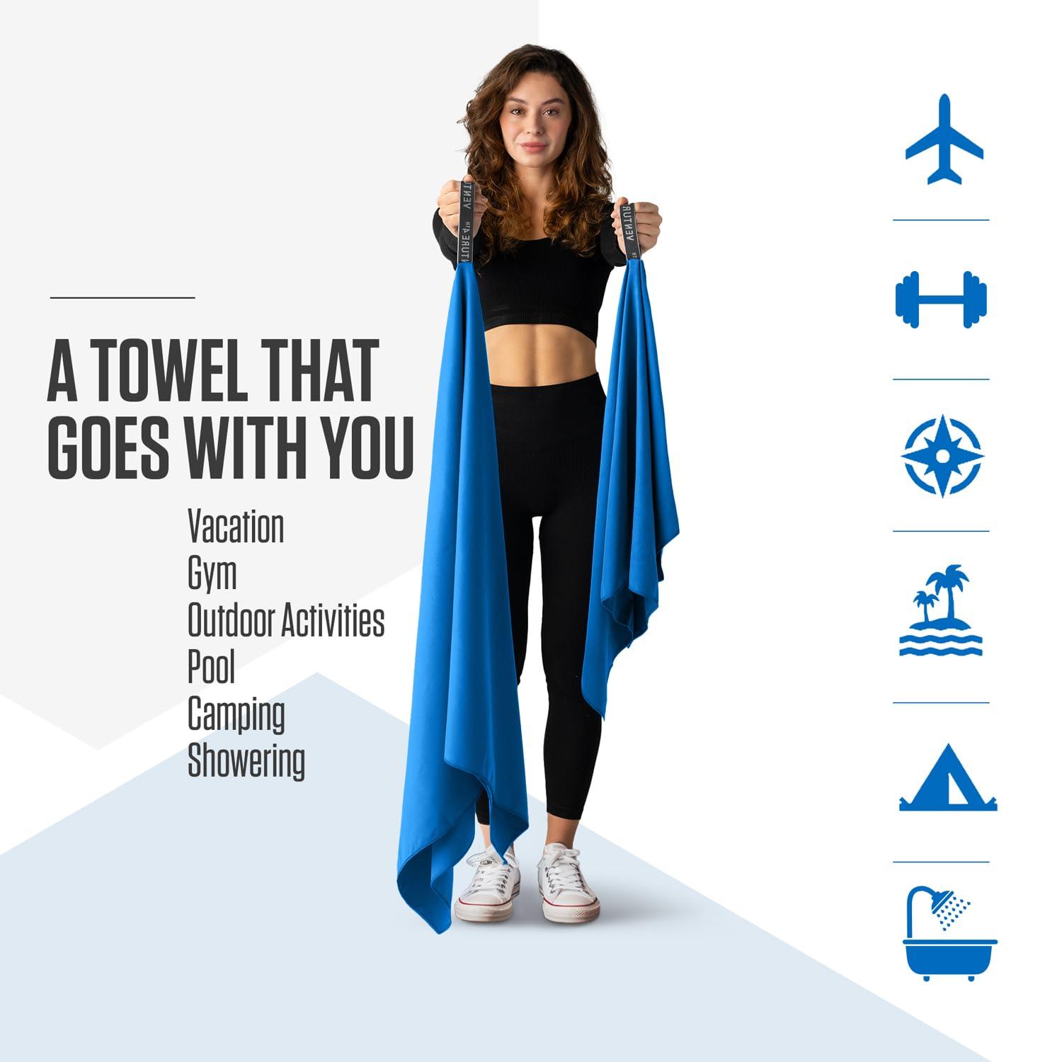 VENTURE 4TH VENTURE 4TH Travel Toiletry Bag & Quick Dry Towel Set - Ideal Travel Bundle for Camping, Hiking, Backpacking and Business Trips - Size M Travel Towel