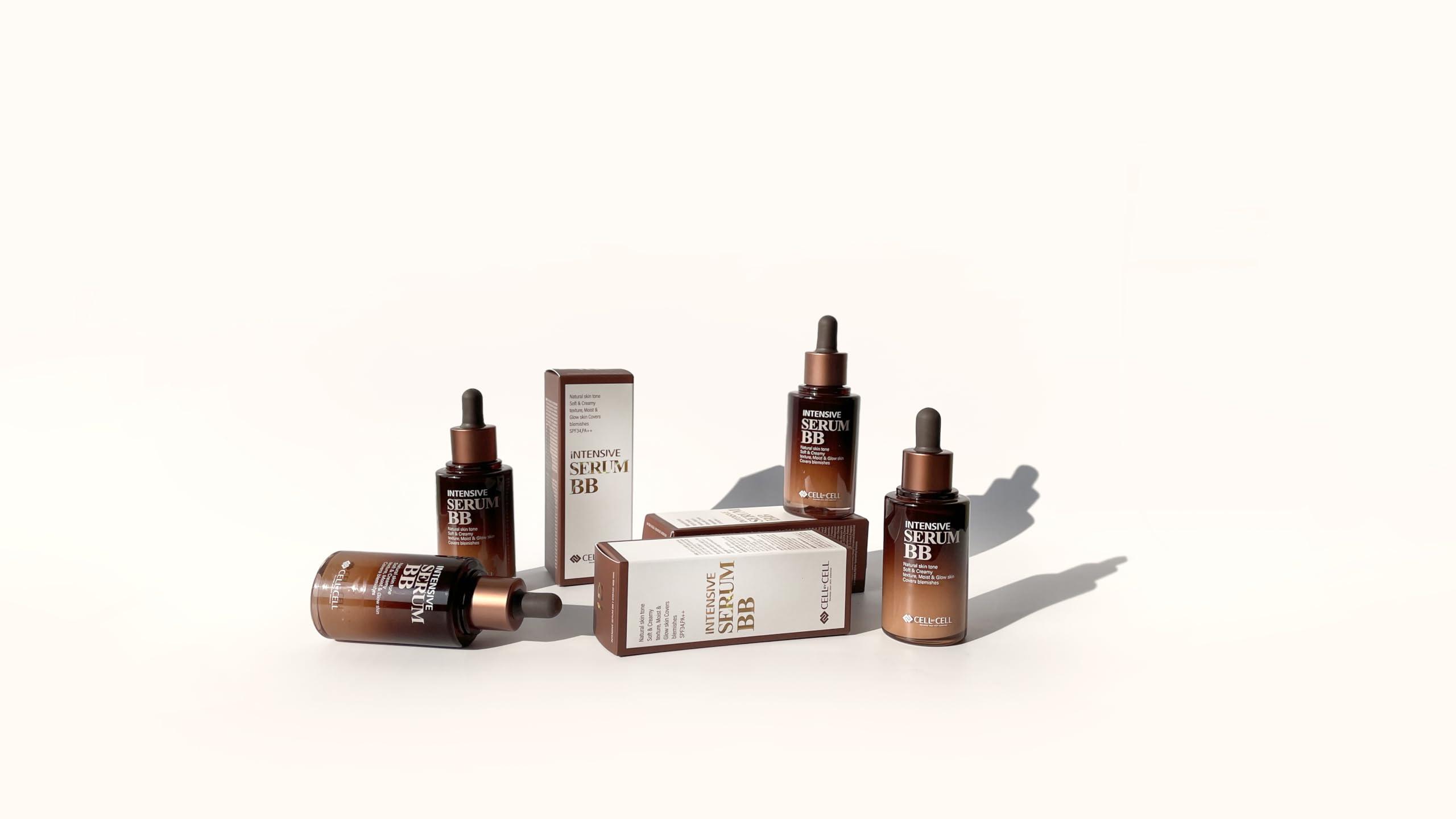 CELLBYCELL Intensive Serum BB | Light, Long-Lasting Coverage Covers Blemishes & SPF34 PA+++ UVB & UVA Protection For All Skin Types | 50ml