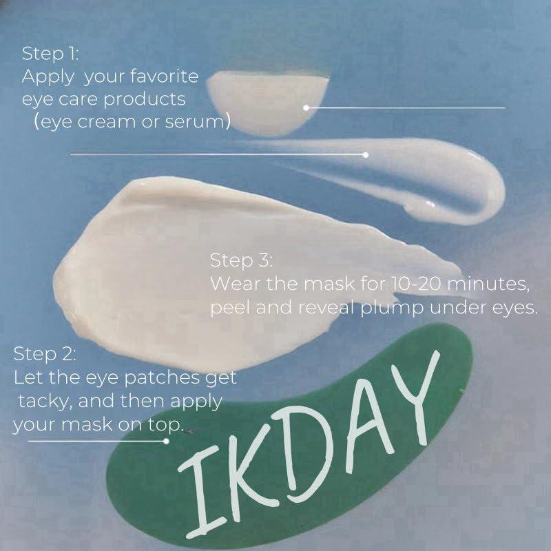 IKDAY IKDAY Silicone Eye Patches Reusable Under Eye Patches | Forever Eye Mask Reusable Eye Gel Pads | Eye Patches for Wrinkles &Puffy Eyes&Dark Circles| Great Skincare Routine for Face(Green-2pairs)