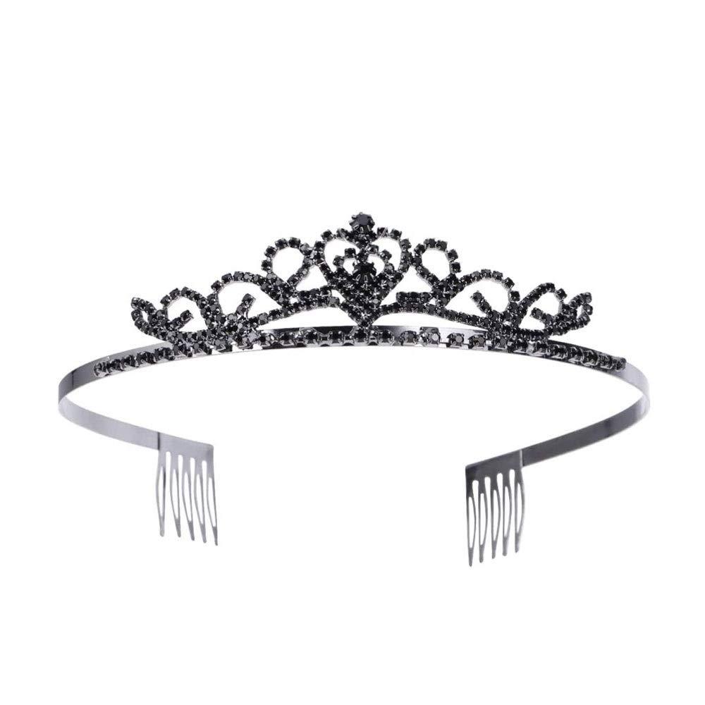 NCRD NCRD Queen Crown, Alloy Crowns Princess Crown Bridal Crowns Tiaras for Women Girls Bridal Wedding Prom Birthday Party (Black)