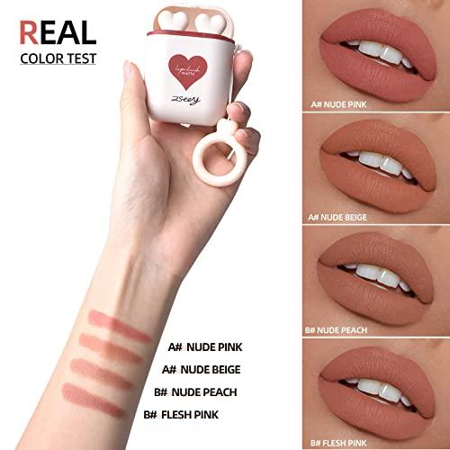 ICE LOVE ICE LOVE Silky Mist Matte Lipstick Set, Long Wear Waterproof Moisturizing Velvet Lipstick, Non-Stick Cup Lip Make Up, Lip Gloss Set for Women (2pcs/Set). (IL-ZS0002-B)
