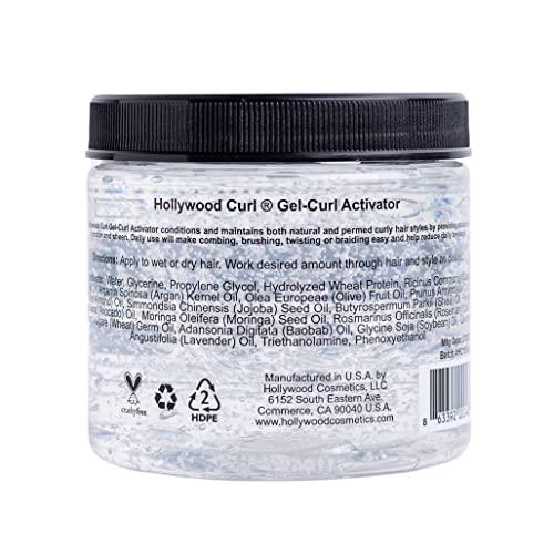 Hollywood cosmetics Hollywood Curl Activator Gel - For Frizzy, Wavy & Curly Hair - Styling Control, Curl Enhancer With Natural Oils, Vitamins & Protein - For Women & Men - 16 fl oz