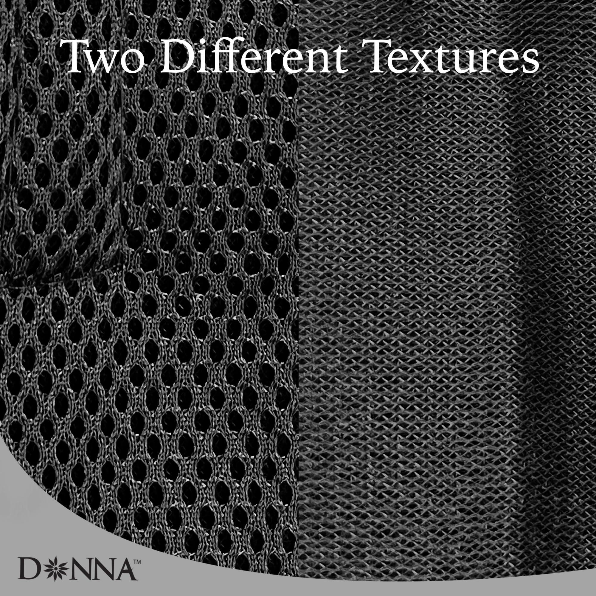 DONNA DONNA Deluxe Foam Velcro Headband, Silk Hair Wraps for Face Wash, Makeup and Hair Accessories BLACK
