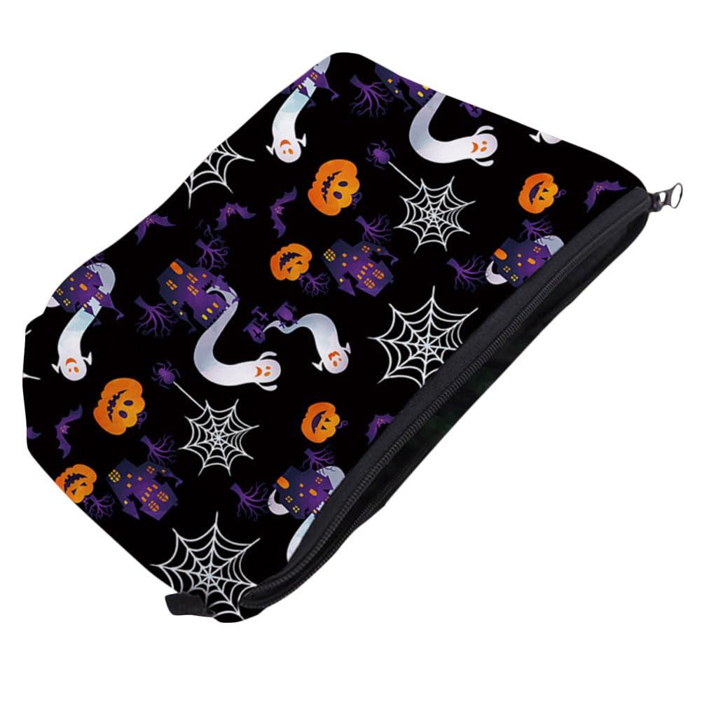 LOGOFUN LOGOFUN Halloween Cosmetic Bag Bat Pumpkin Ghost Spider Web Makeup Bag for for Women and Girls Portable and Waterproof Travel Toiletry Bag with Zipper