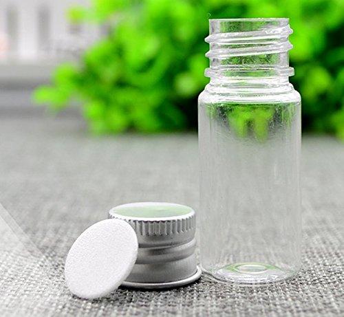 ASTRQLE 12Pcs 10ml/20ml Empty Refillable Clear Plastic Bottle with Aluminum Screw Cap Travel Small Container (10 ML)