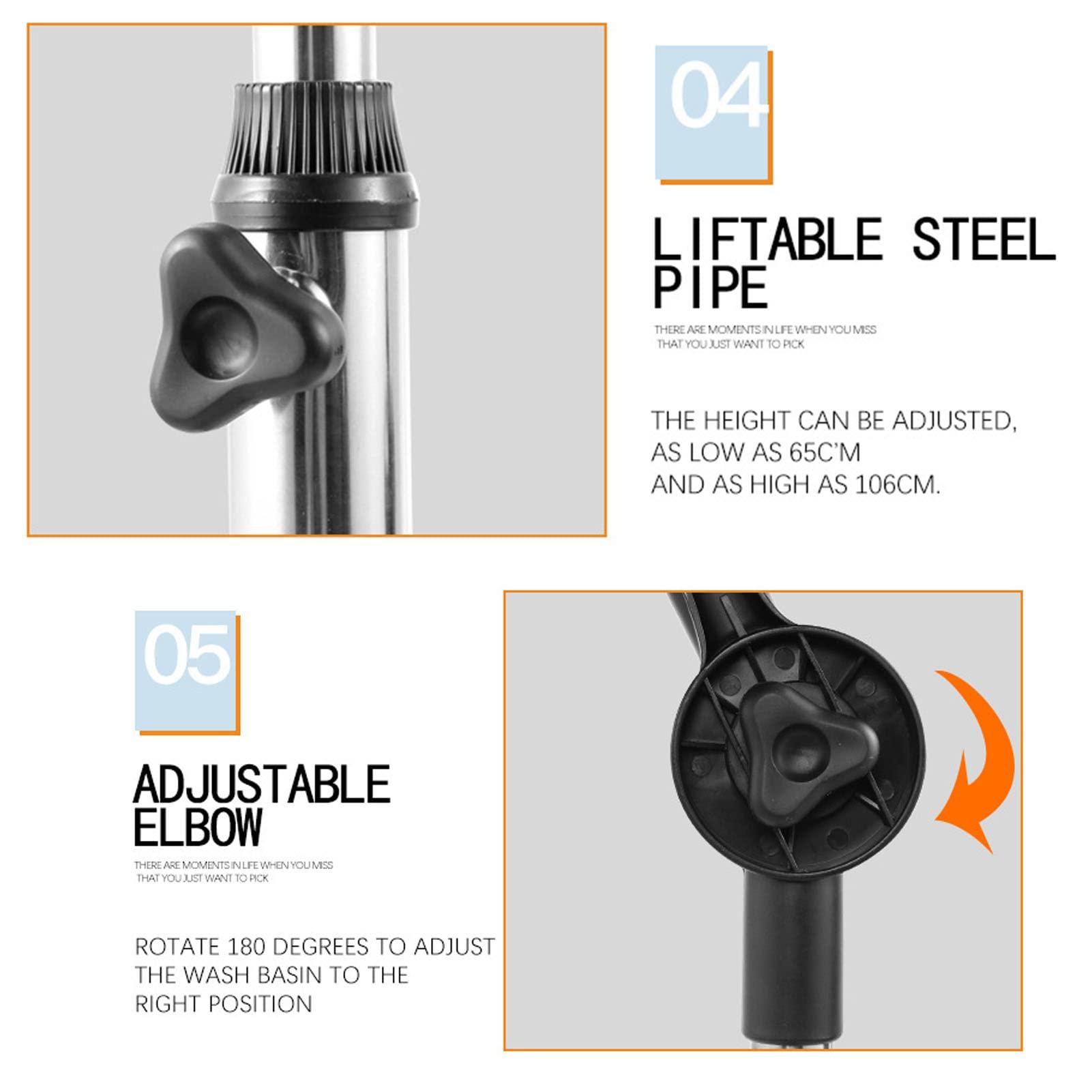 ZJDYDY Portable Mobile Shampoo Bowl, Hair Height Adjustable Shampoo Rinse Basin, Family Barber Beauty Shop Elderly/Pregnant Women Hair Washing Sink,Standing Shampoo Basin Sink with Drain Pipe and Bucket