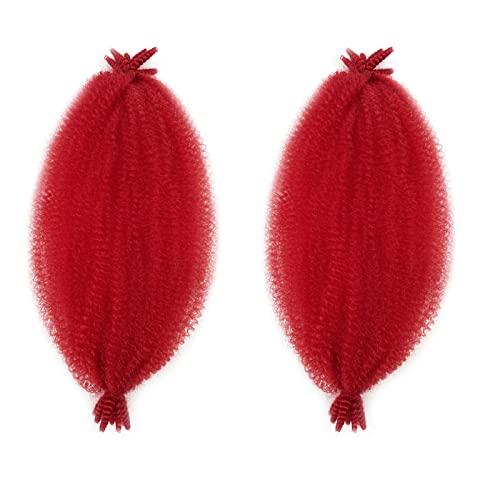 Paraglame Paraglame Red Marley Hair 16 Inch Springy Afro Twist Hair 2 Packs Marley Twist Braiding Hair for Faux Locs Crochet Hair Red Braiding Hair Extensions for Black Women (16Inch(Pack of 2), Red)