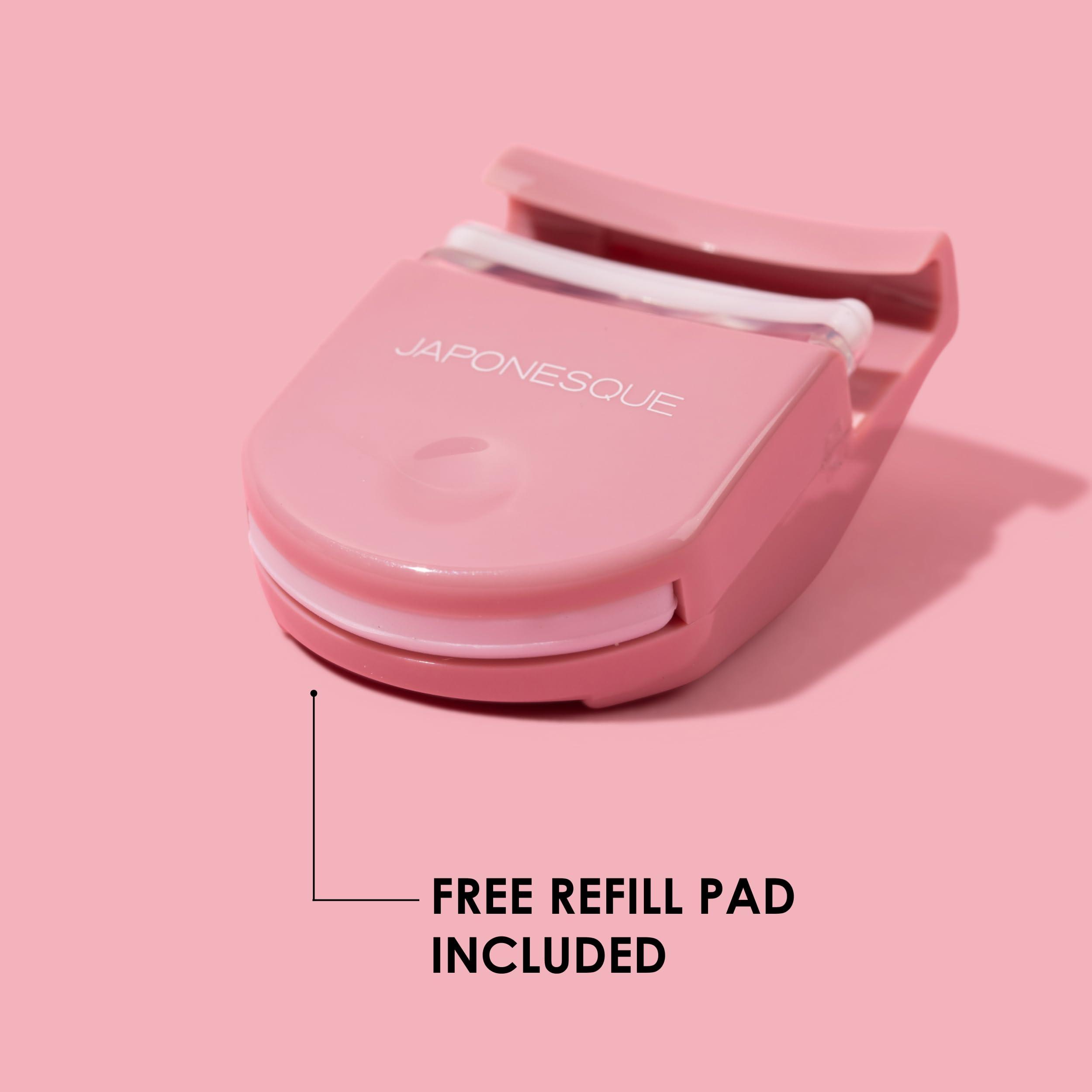 JAPONESQUE JAPONESQUE Travel Eyelash Curler, Pink - Plastic Eyelash Curlers for Travel Makeup, Go Curl Lash Curler with Bonus Replacement Lash Pad - 1 Pack