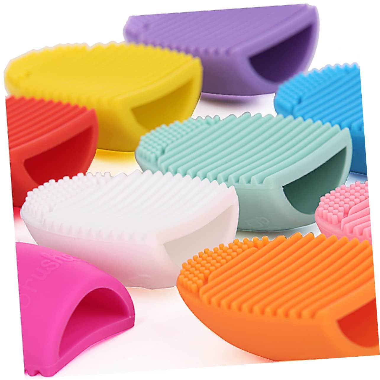 OHPHCALL Silicone Makeup Brush Cleaner Cup Cleaner Mini Brushes Makeup Makeup Brush Cleaner Tool Makeup Sponge Cleaners Makeup Egg Makeup Brush Egg Cosmetic Clean Tools Black OHPHCALL