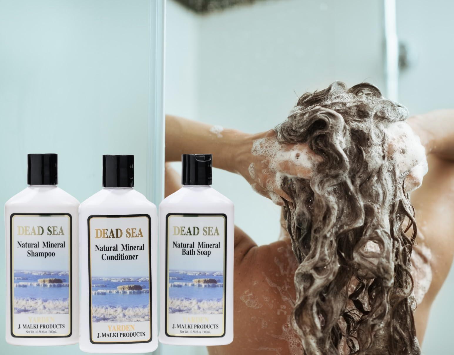 J. Malki Products Malki Dead Sea Products Natural Mineral Shampoo | Dead Sea Shampoo for Vibrant and Healthy Hair | Eczema, and Psoriasis Support, Paraben Free Shampoo