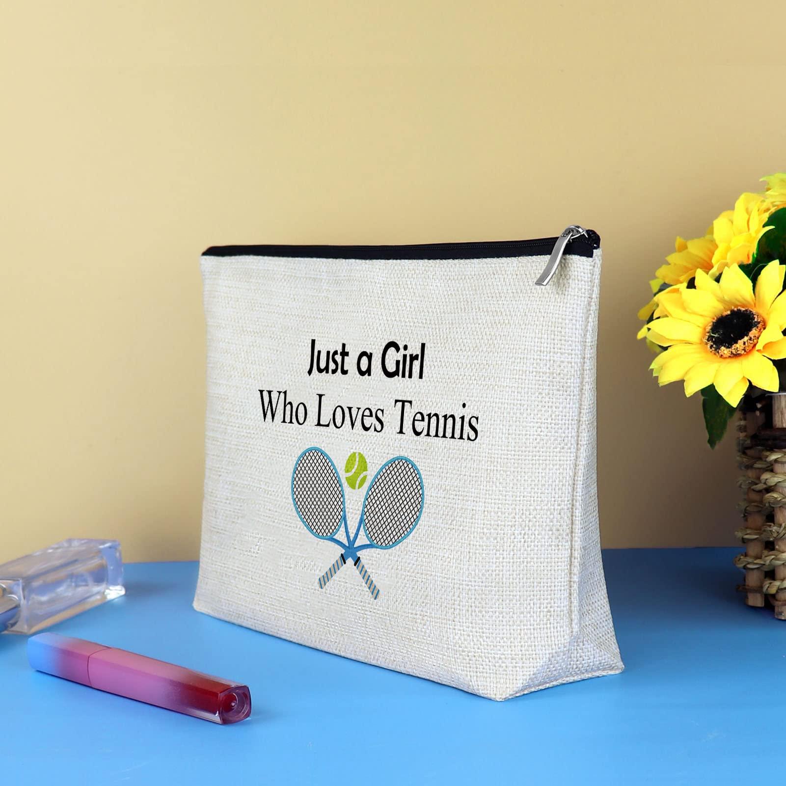 Mikela Tennis Gifts Makeup Bag for Women Tennis Lovers Gift Tennis Inspirational Gift Tennis Team Gift Idea Tennis Player Gifts Cosmetic Bag Birthday Graduation Gift for Tennis Lovers Friends Sister