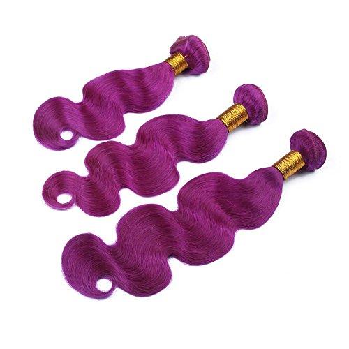 Tony beauty hair Tony Beauty Hair Virgin Malaysian Purple Human Hair Weaves Body Wave Wavy 3 Bundles with 4x4 Lace Front Closure Pure Purple Color 100 Virgin Hair Wefts Wholesale (14 16 18+12)
