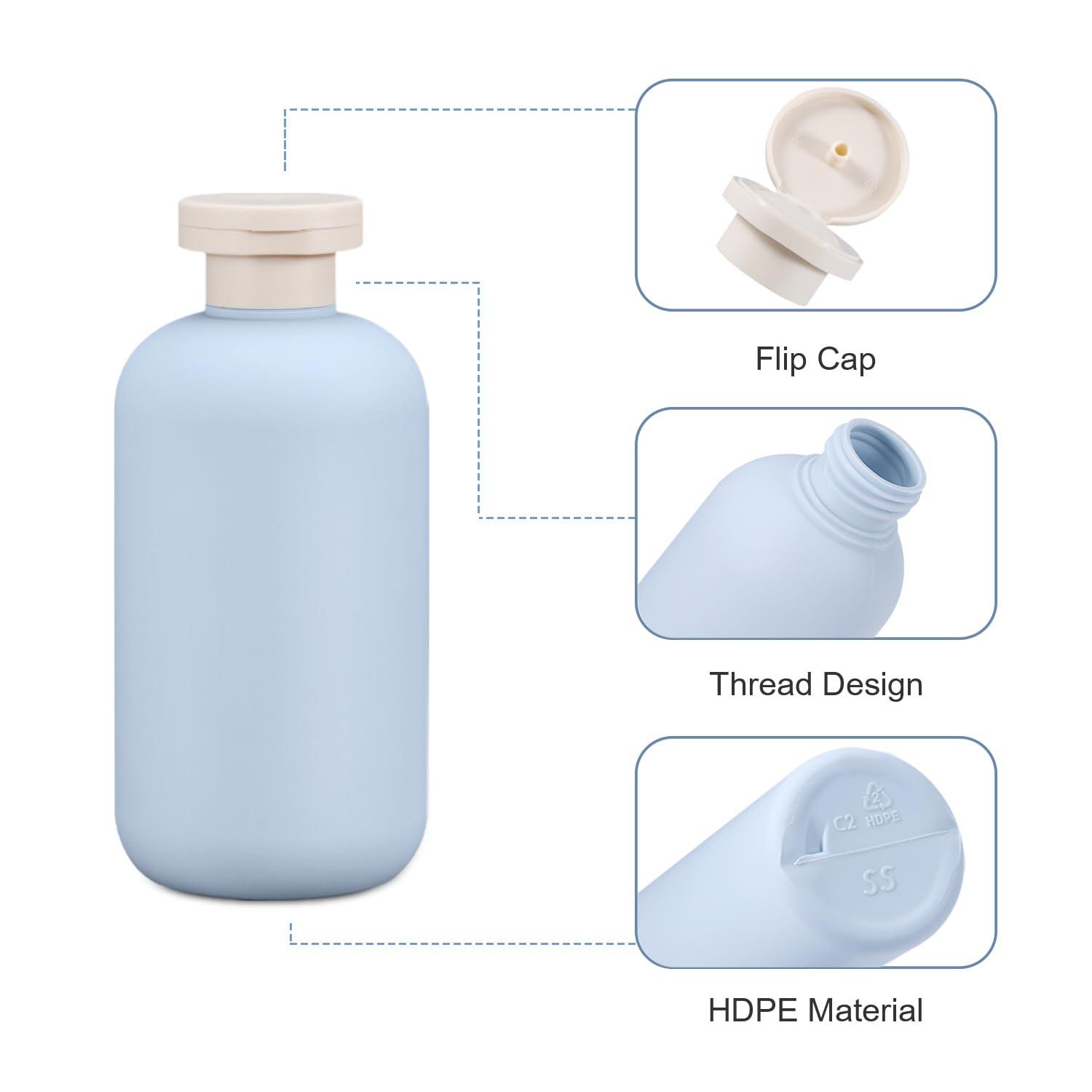 UMETASS UMETASS 3 PACK Travel Shampoo Bottle, Empty Plastic Squeeze Bottles 6.8oz with Flip Cap, Lotion Container for Toiletries Travel Size Shampoo and Conditioner