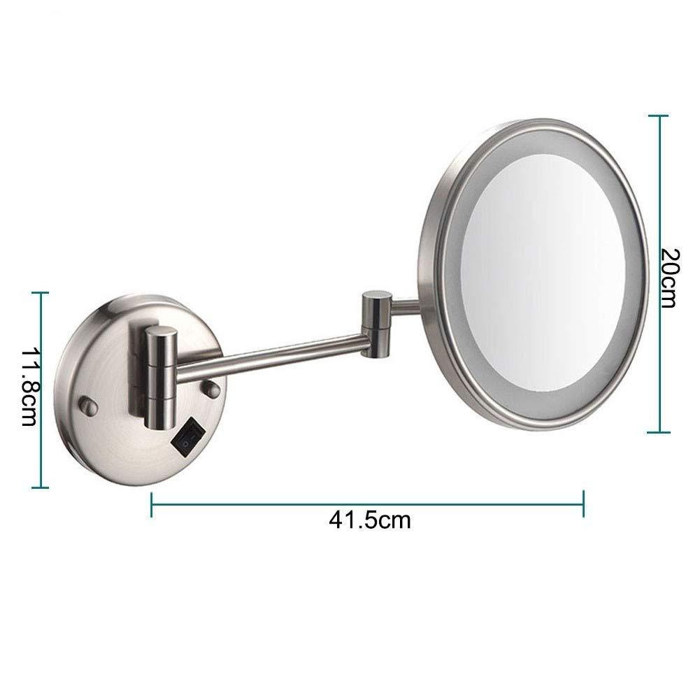 AWERAF AWERAF Wall Mount Led Lighted Makeup Mirror 10X Magnifying Premium Cosmetic Mirror 180 Swivel Extendable Vanity Mirror for Bathroom 8 inch UK Plug/Black Bronze (Nickel Brushe