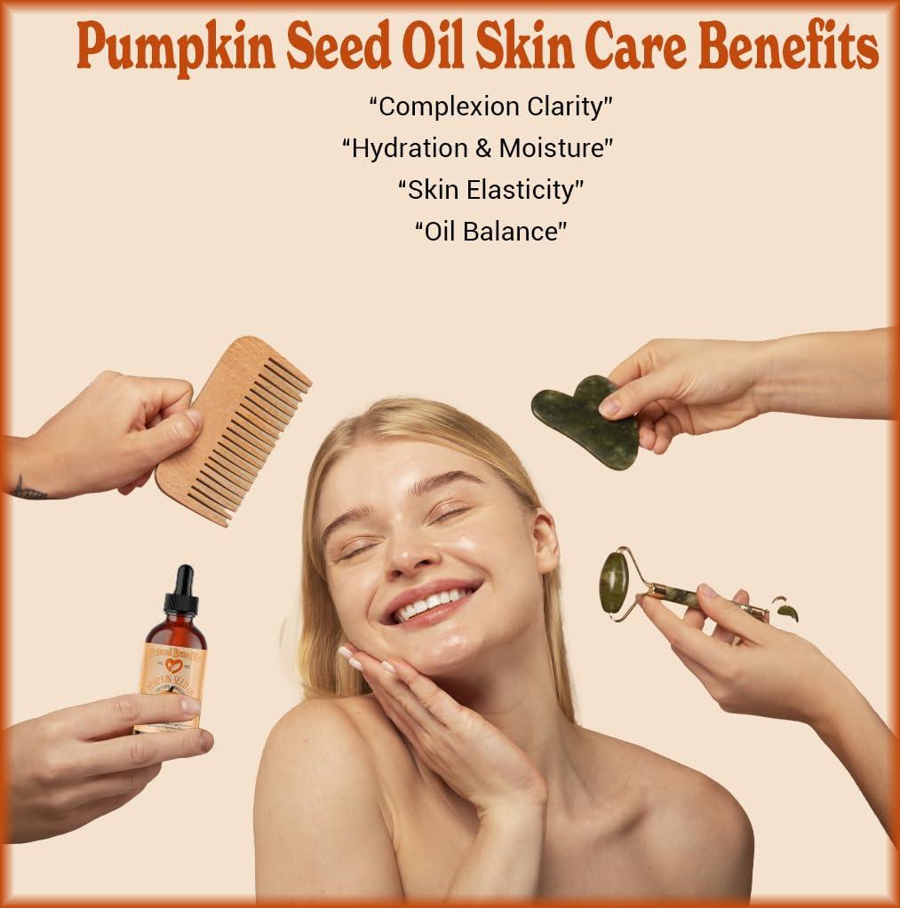 Natural Born Oils Natural Born Oils Pumpkin Seed Oil, 16oz, Organic, Cold-Pressed, Nutrient-Rich, Excellent for Radiant Skin, Lustrous Hair