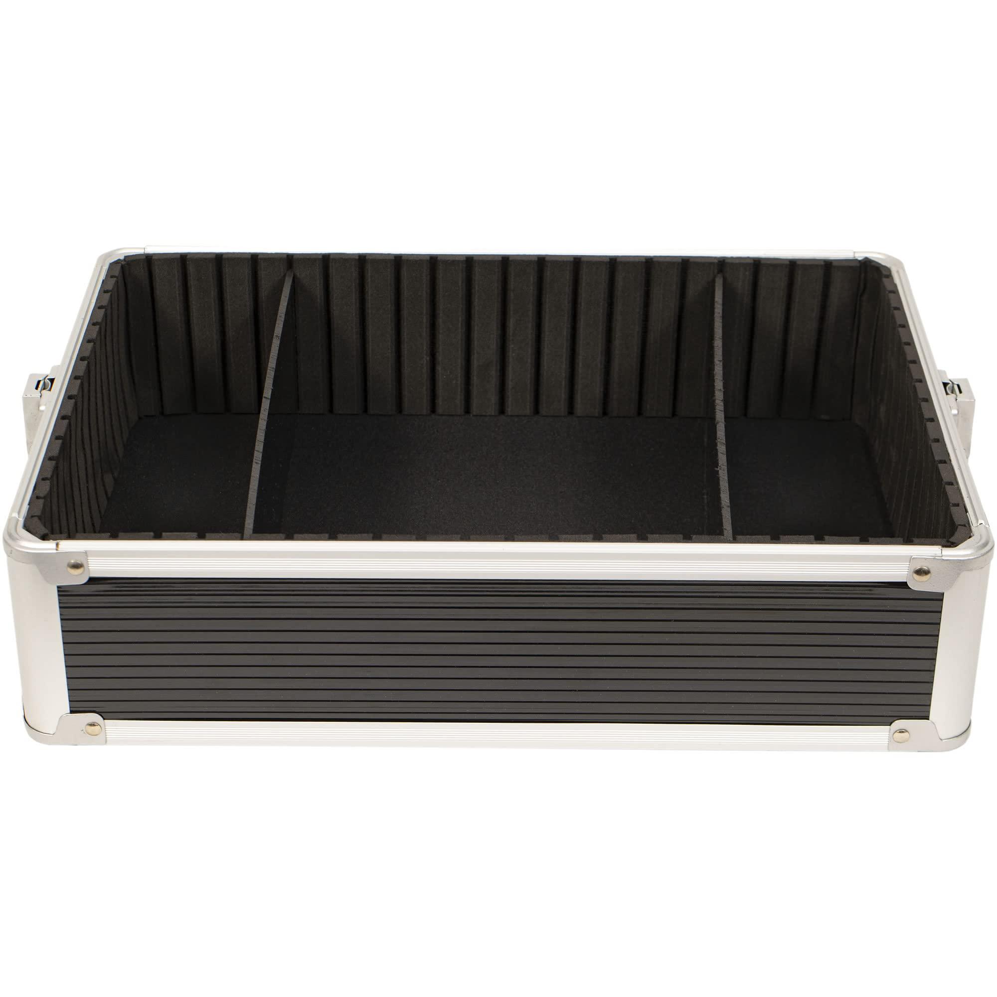 JC Beauty JC Beauty 7 in 1 Professional Interchangeable Rolling Makeup Nail Tech Train Case Travel Storage Clear Acrylic, Black Stripe