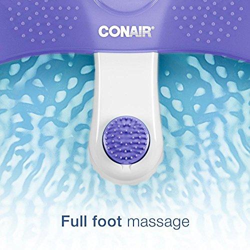 Conair Conair Soothing Pedicure Foot Spa Bath with Soothing Vibration Massage, Deep Basin Relaxing Foot Massager with Jets, Purple/White