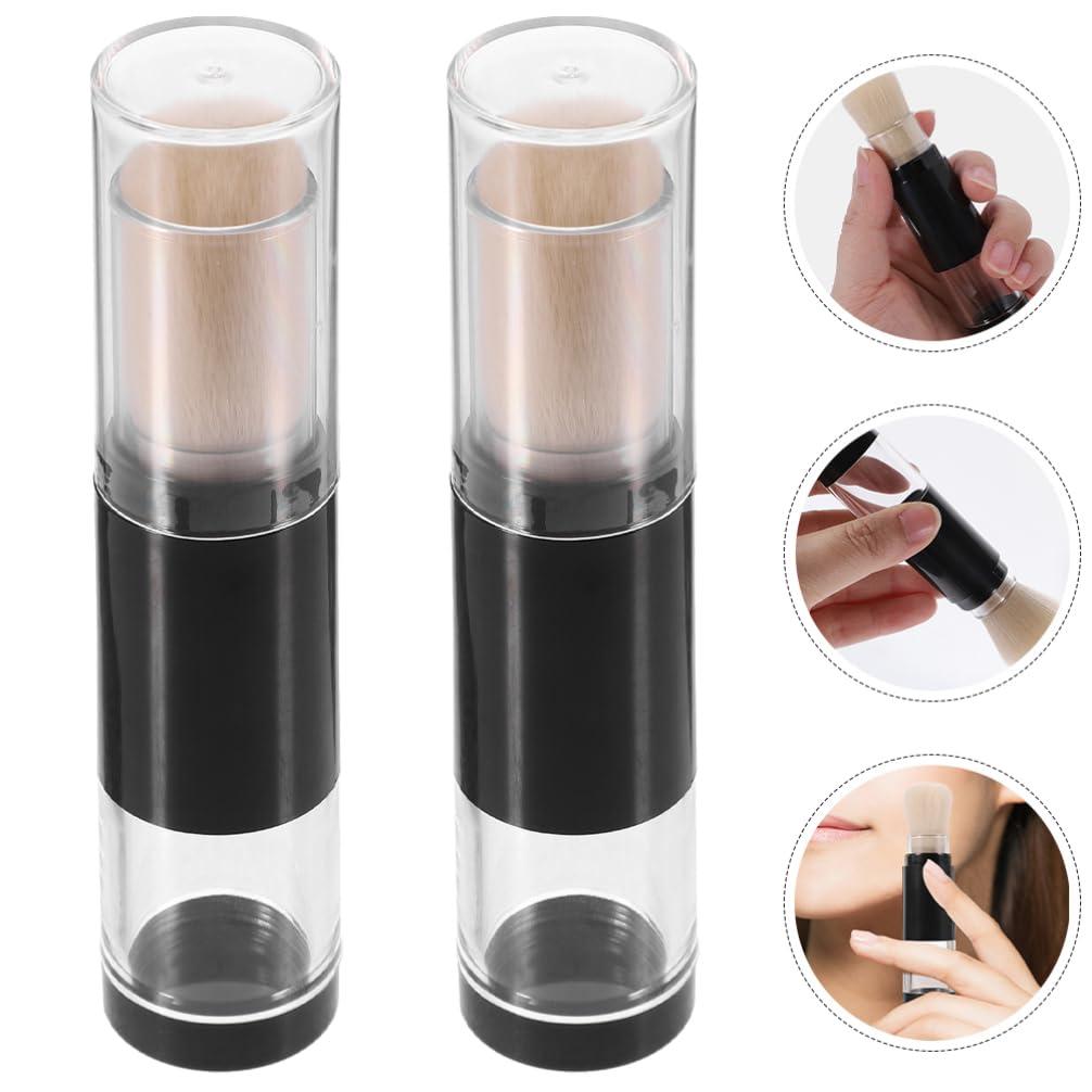 Healeved Healeved 2PCS Powder Brushes Retractable Blush Brush Makeup Brush Travel Foundation Brush with Refillable Bottle