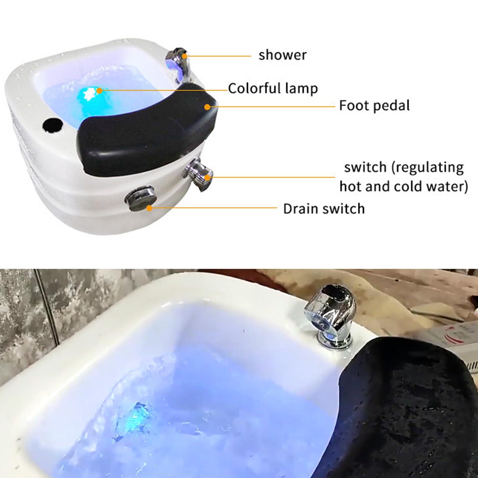 HENGCMM HENGCMM Acrylic Massage Footbath Colorful Lamp Footbath Home Foot Spa Pedicure Bowl Foot Detox Bucket Tub Nail Salon Massage Equipment Colorful Light Surfing Pedicure Bathtub