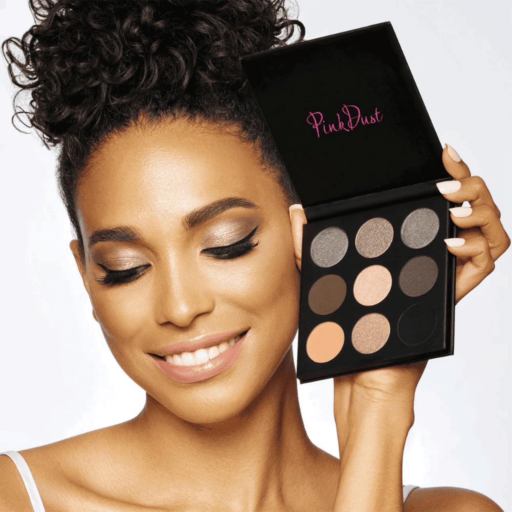 Pink Dust Pink Dust Smoked Eyeshadow Palette - 9 Colors High Pigmented Smokey Eye Shadow - Long Lasting Colorful Eyeshadow Palette Makeup with Frost, Satin, and Matte Shadows
