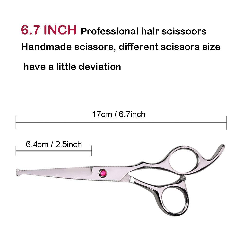 Lplpgg Hair Cutting Scissors Set Professional Kids/Women/Men 6.5 inch Saftey Round Head Hair cut Scissors Kit with Cutting Scissors Thinning Scissors Hairdressing Shears Set for Barber Salon ?red?