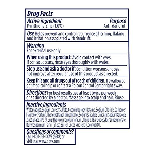 Dove Dove Damage Therapy Derma Shampoo Dryness + Itch Pack of 6 for Flaky Scalp with Pyrithione Zinc and Coconut Oil 12 Fl Oz