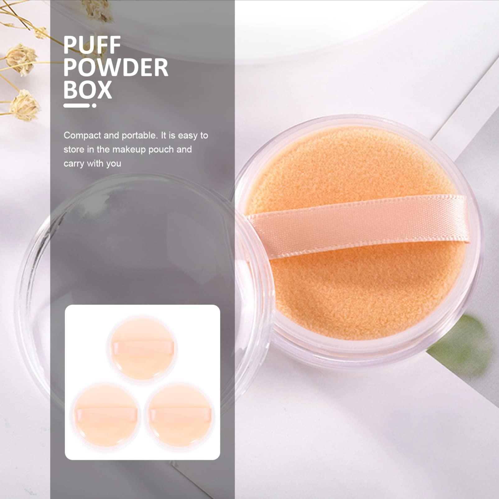 Beavorty Beavorty Kawaii Makeup Korean Makeup Korean Makeup Loose Compact Box: 3 Sets of Empty Loose Container Refillable Make-up Holder Case with Puff for Diy Makeup Setting Powder Setting Powder