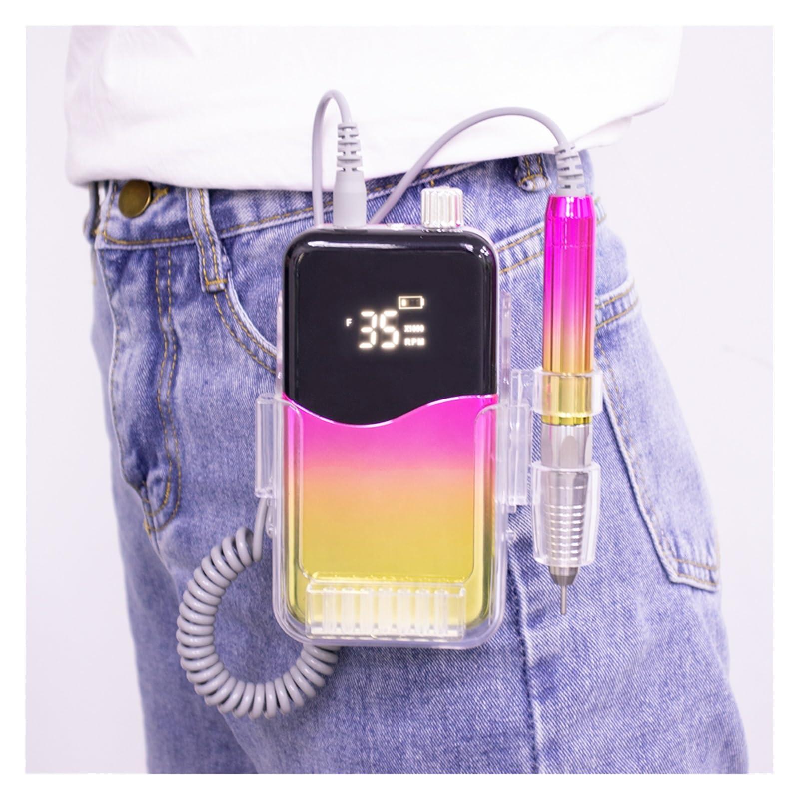 ROLTIN Electric Nail Drill, Portable Nail Drill, Professional 35000 RPM, Rechargeable Electric Nail File Machine E File For Acrylic Nails Gel Polishing Removing, Cordless Efile With Bits Kit For Manicure Sal