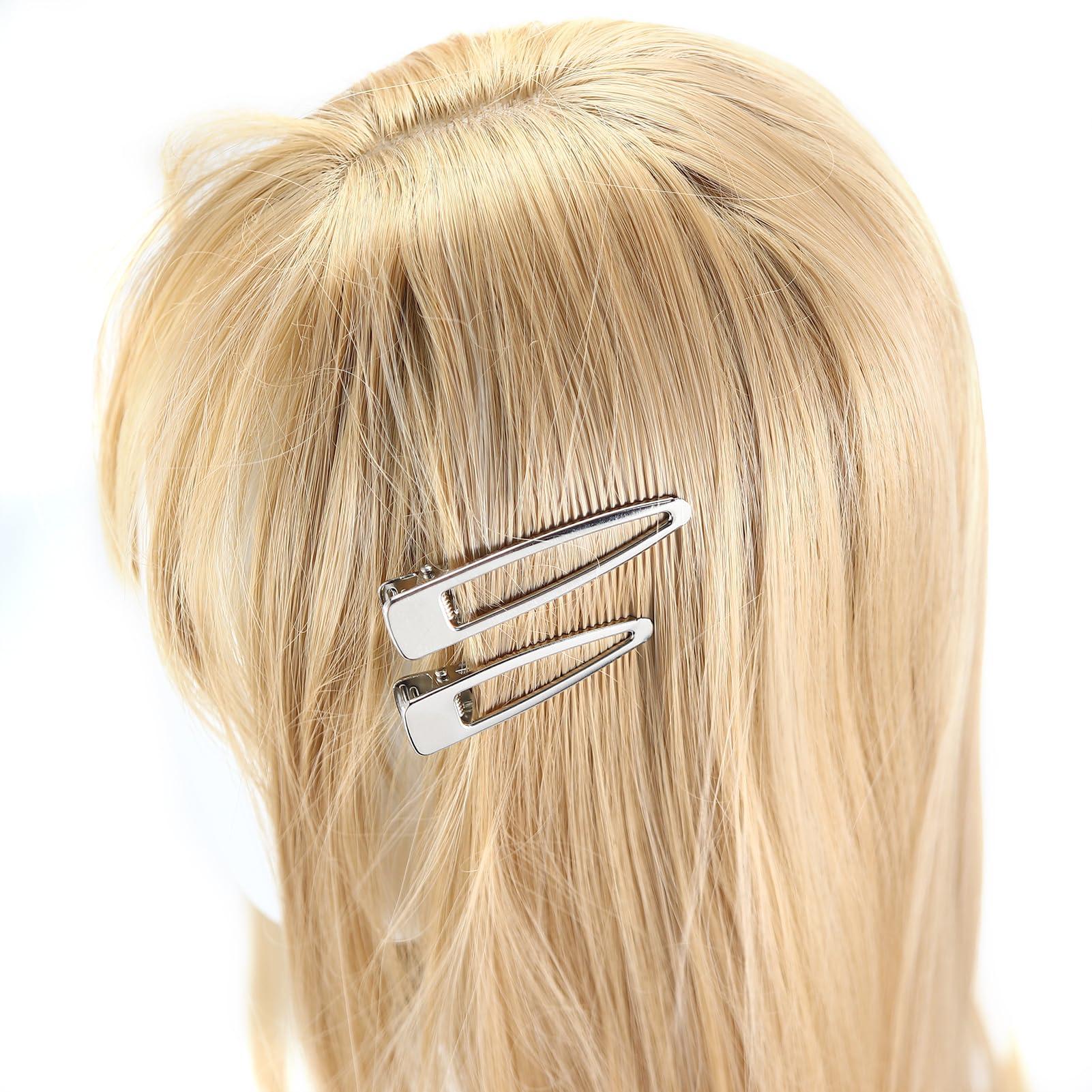 POMCOUS 20PCS Silver Metal Duckbill Hair clips for Women Thin Hair,Diy Anti-slip Styling Barrettes for Thick hair,No Crease Duck Billed Hair Clip for Girls (Basic model 1)