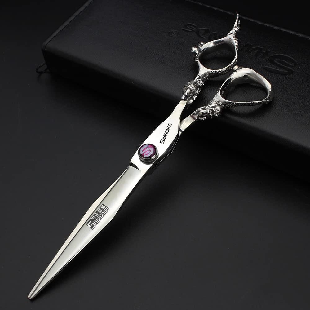 SHARONDS 6 /7/8/9 inch Hair Cutting Scissors Professional Home Haircutting Barber Salon Shears Kit with Case for Men/Women(lLarge) (7 inch 3pc)