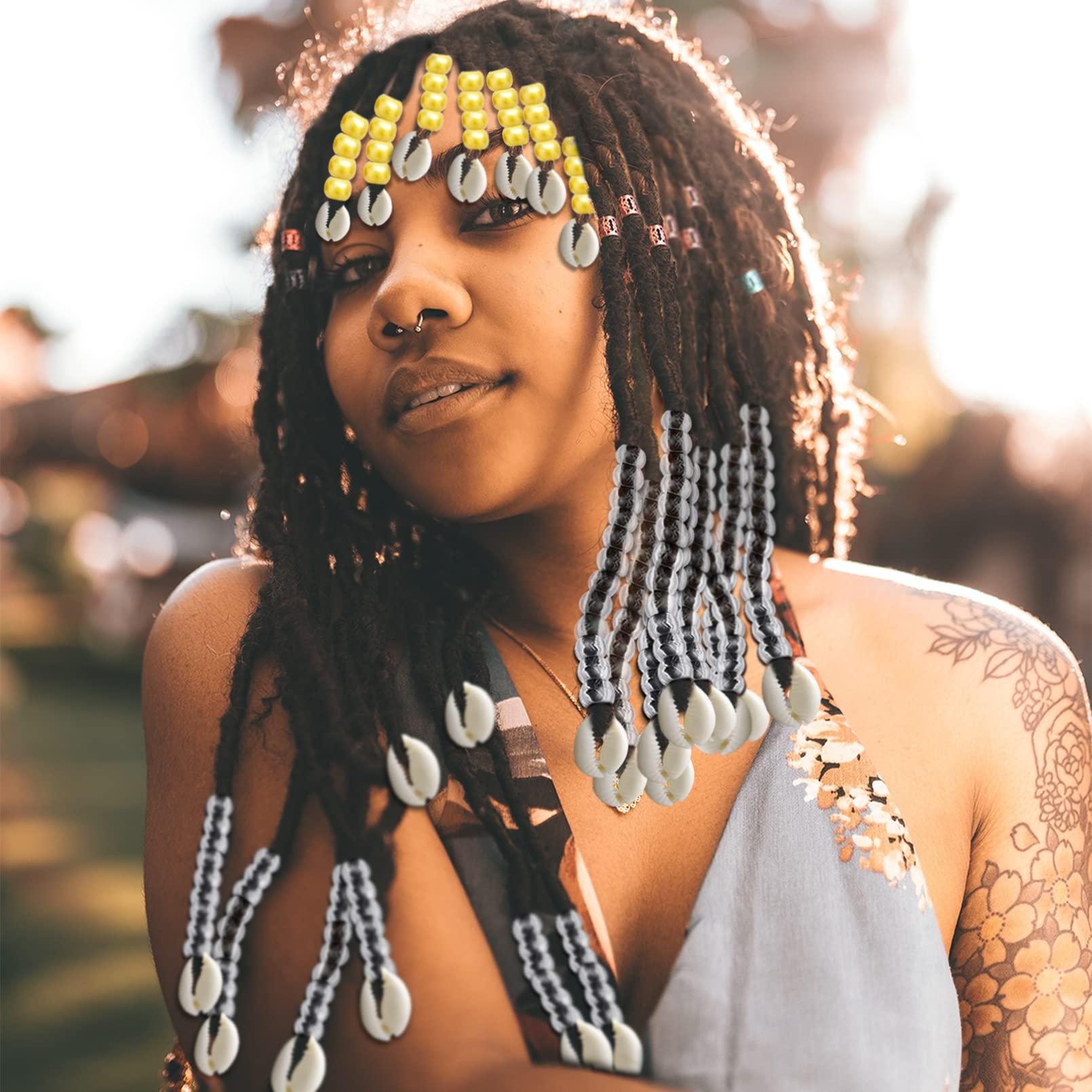 RechicGu Loc Hair Jewelry - 454 Pcs Clear Beads for Braids, Dreadlocks, Beards, and Goddess African Decorations (Gold)