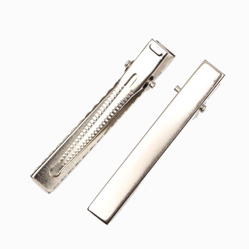 KINGWEDDING 6 Pcs 3 Inch Baking Paint Narrow Metal Spike Alligator Duck Bill Hair Clips Bright Duckbill Hair Barrettes Chic Hair Clips for Styling Long Hair DIY Hair Salon (Gold)