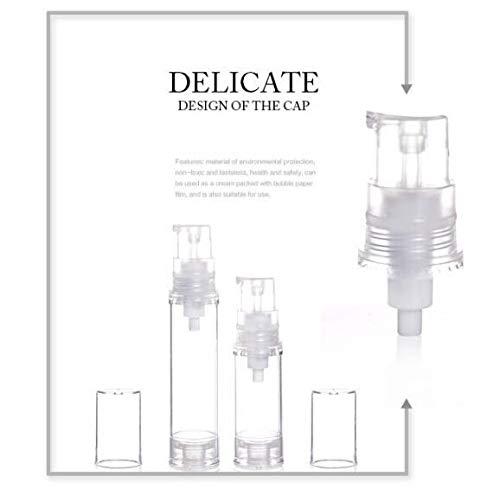 erioctry erioctry 5ML Airless Pump Bottle-Empty Refillable Clear Airless Vacuum Pump Cream Lotion Bottle Travel Bottles Toiletries Liquid Container for Cosmetic Make-up Pack of 6 (5ml)