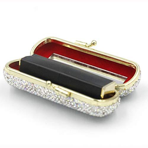 Bestbling Bestbling Bling Rhinestone Crystal Lipstick Case Holder Organizer bag Cosmetic Storage for Women's Lipstick Jewelry Kit (Silver)