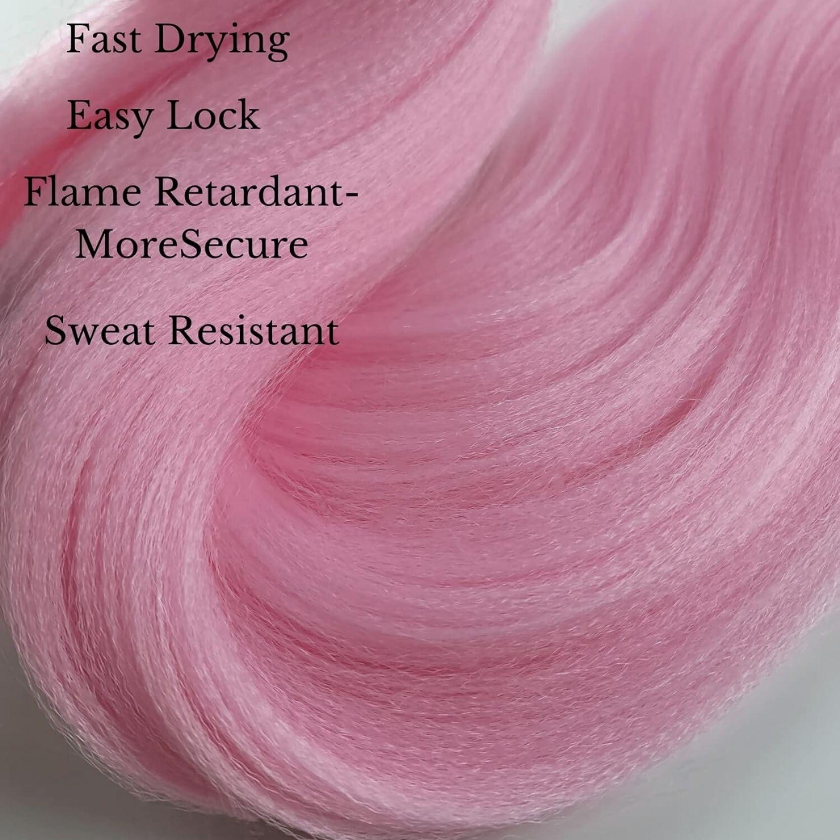 Leticia Pink Braiding Hair Pre Stretched Braid in Hair Extensions Pink Hair Braids