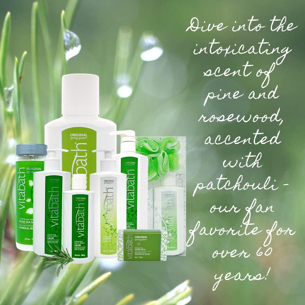 Vitabath Vitabath Original Spring Green Moisturizing Bath & Shower Gel Wash Intoxicating Botanical Skin Rejuvenation, Hydrating Dry Skincare, Body Cleanser & Foaming Gelee - 21 oz