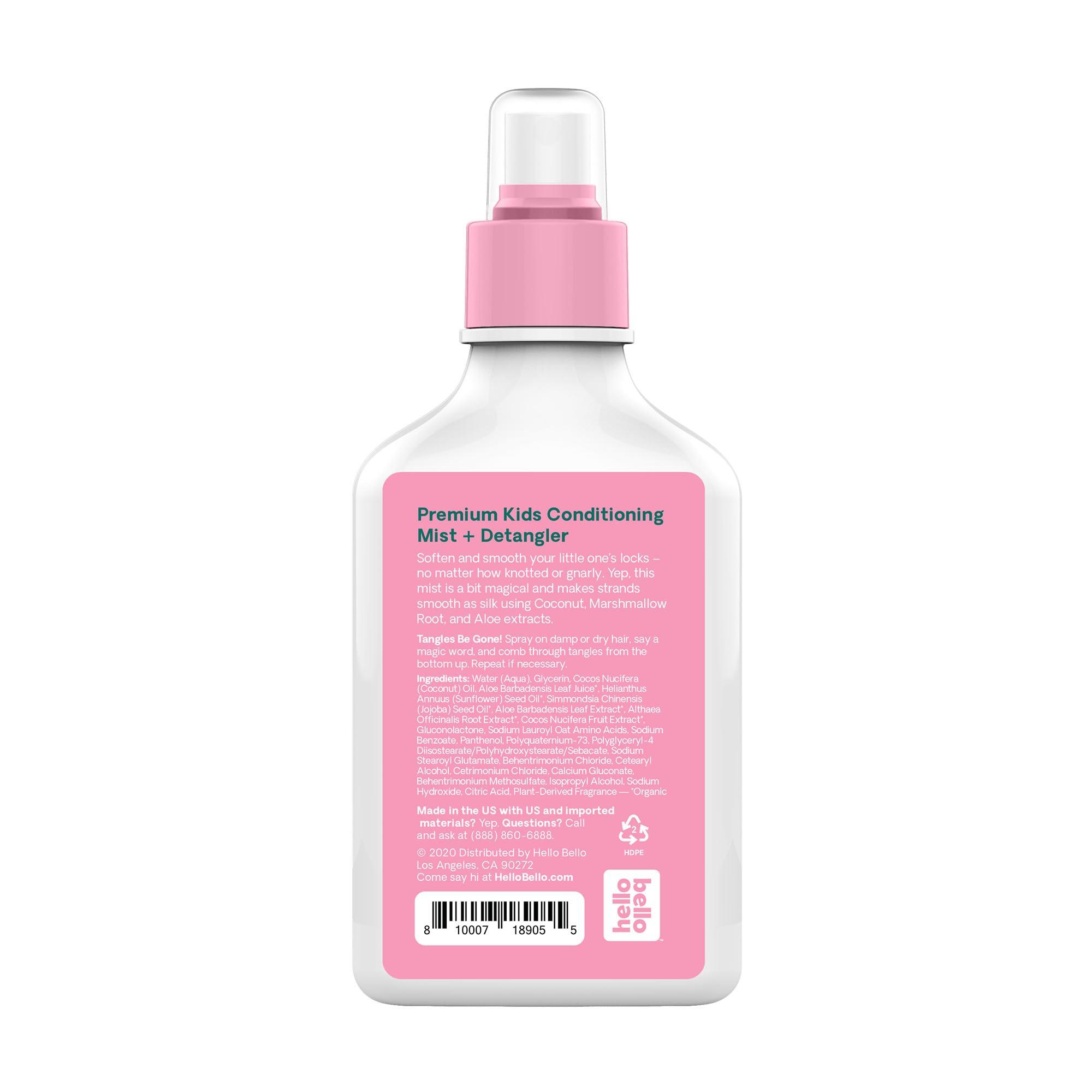 Hello Bello Hello Bello Kids Conditioning Mist + Detangler - Hypoallergenic Non-Greasy Leave-in Conditioning & So Cozy Leave In Conditioner Spray - Paraben-Free Detangler for Kids\' Curly Hair - Deep Conditioner