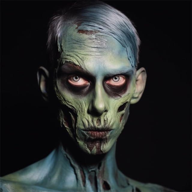 BOBISUKA Clear Liquid Latex + Face Body Paint Palette Set for Halloween Costume, Zombie Makeup, SFX Special Effect Make Up