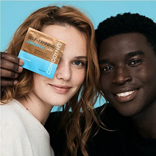 Comodynes Comodynes Self-Tanning Intensive and Uniform Color Towels for Face and Body - Intensive and Fast Bronzing - All Skin Types - Individually Wrapped Towelettes - 24 Packs