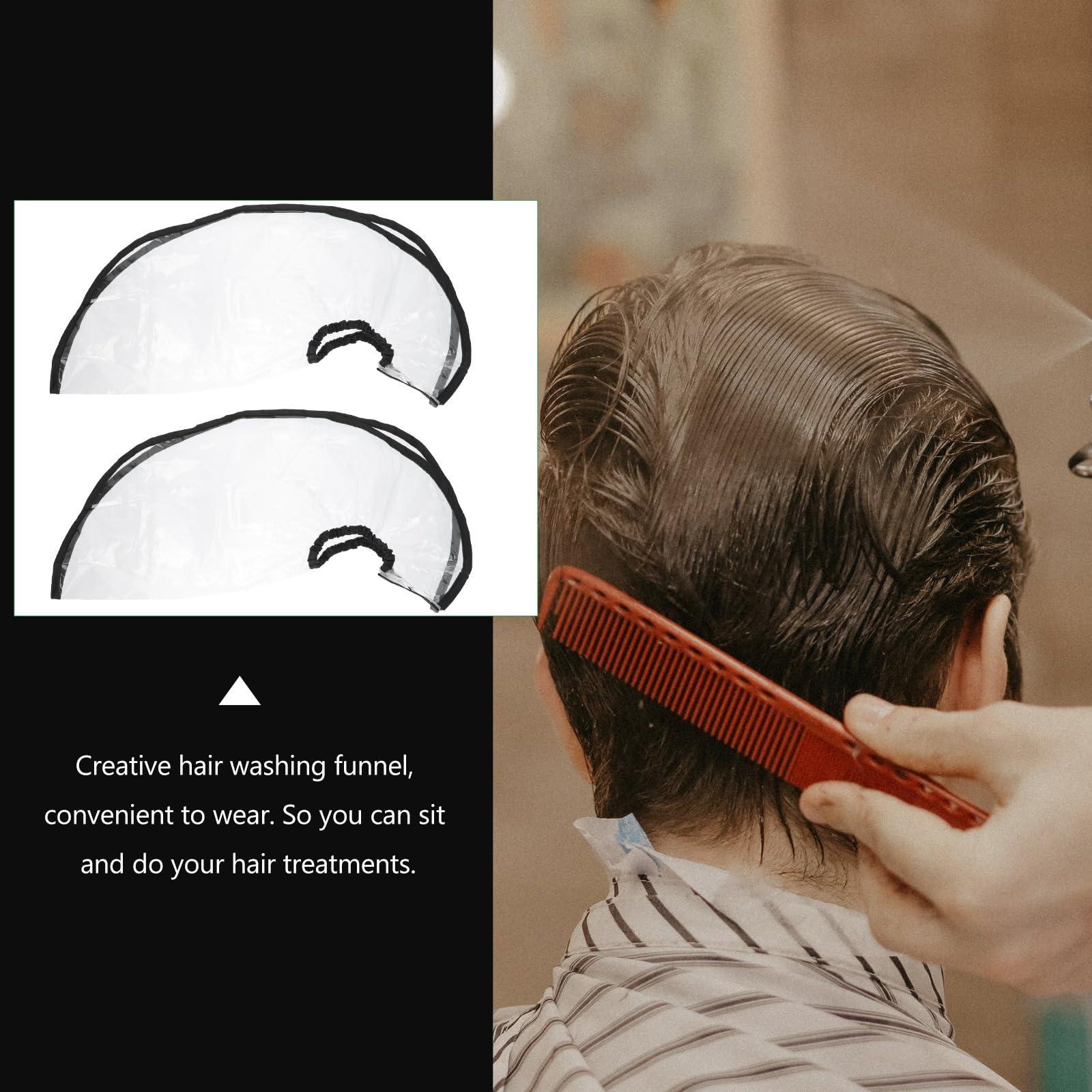 HEALLILY HEALLILY 2pcs Hair Shampoo Funnel Hair Washing Funnel Apron Hair Dye Cape Rinse Shampoo Washing Tool for Upright Position Washing Elderly Home Salon Black