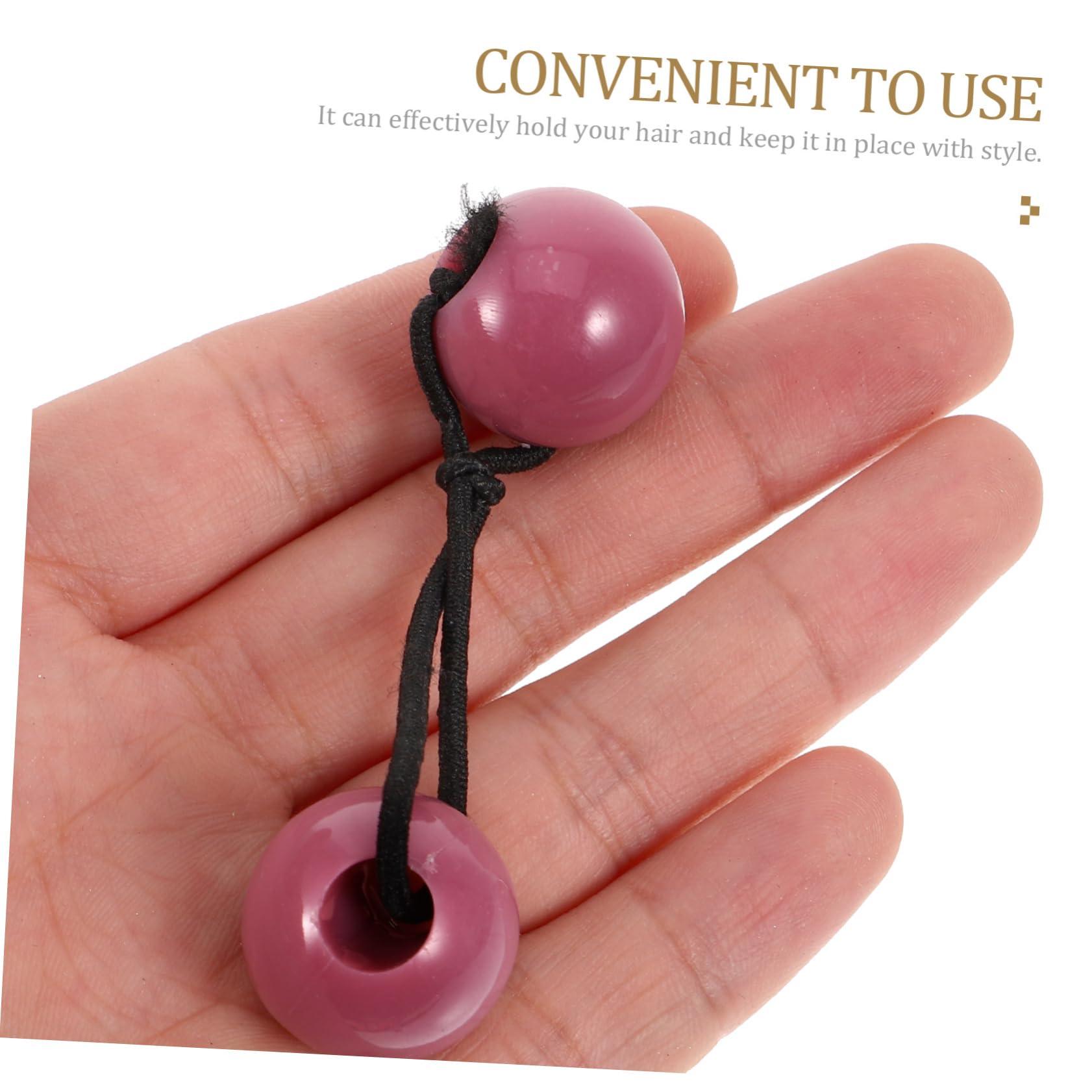 Gogogmee Gogogmee 24 Pcs Hair Ties Bracelets Plastic Hair Ties Colorful Hair Ties with Balls Stretchy Hair Ties