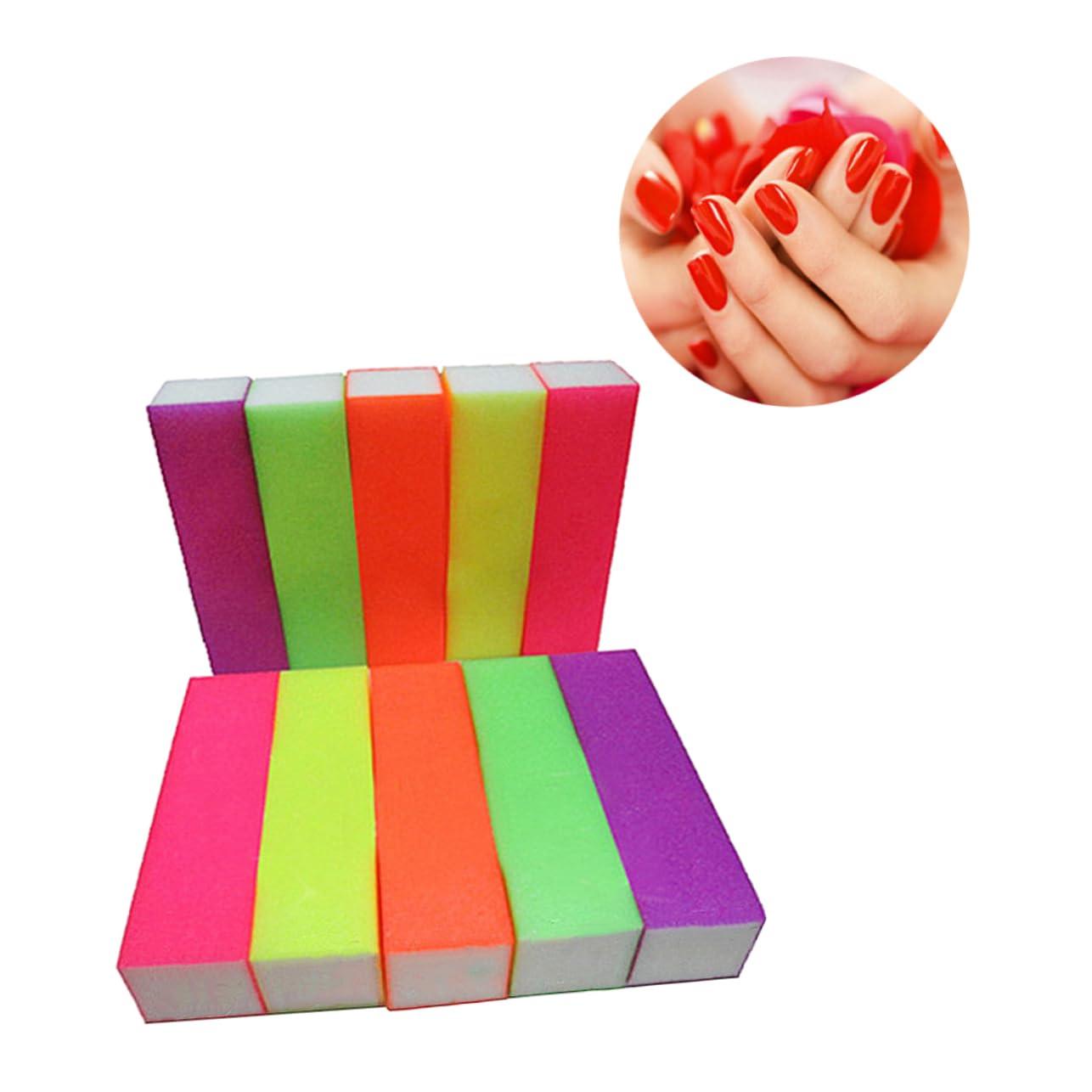 Beatifufu Beatifufu Professional Manicure Kit 10Pcs Sponge Nail Buffers Files Nail Sanding Blocks for Nail Shine Buffers Random Color
