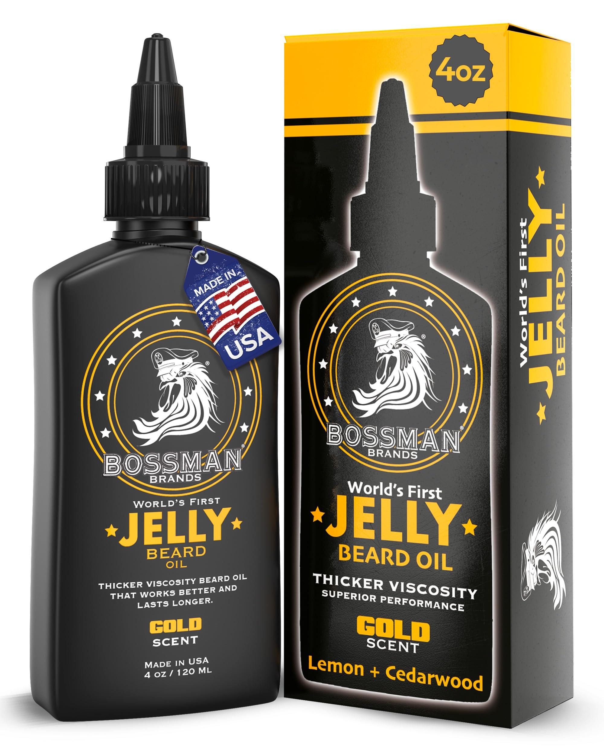 Bossman Bossman Beard Oil Jelly (4oz) - Beard Growth Softener, Moisturizer Lotion Gel with Natural Ingredients - Beard Growing Product (Gold Scent)