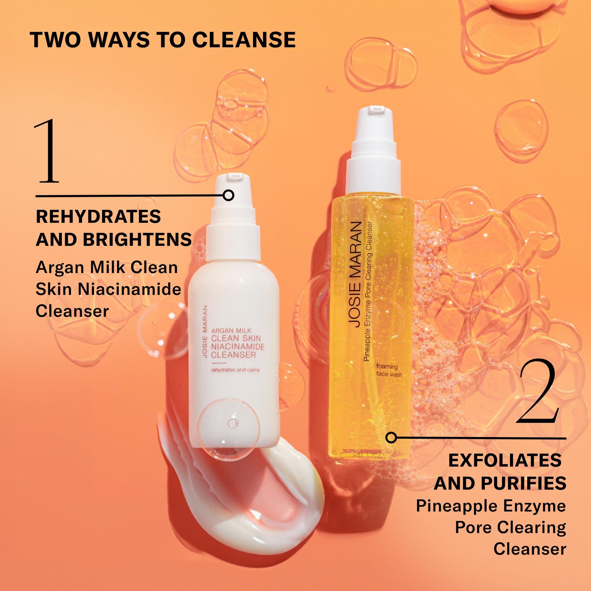 Josie Maran Josie Maran Pineapple Enzyme Foaming Cleanser - Gentle Face Wash & Pore Cleaner - Dissolves Impurities & Dead Skin - Use for a Smooth, Radiant Complexion (5 Fl Oz)