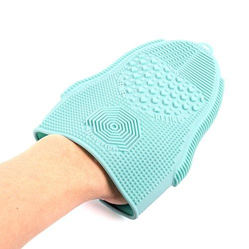 ScivoKaval ScivoKaval Makeup Brush Cleaner Glove Mat Mitt Silicone Cosmetic Cleaning Scrubber Tool Face Brushes and Eye Brush Washing Pad Mint Green