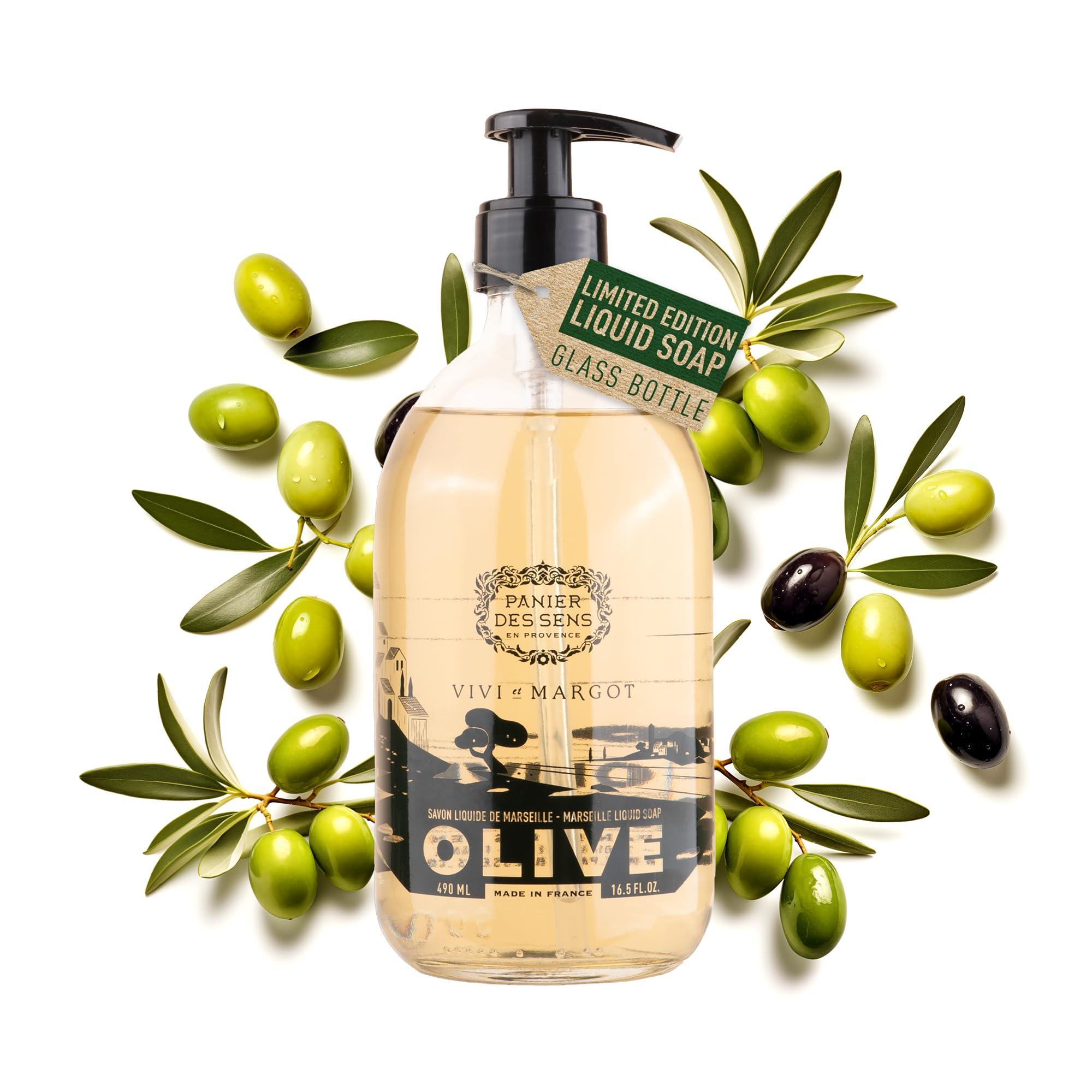 Panier des Sens Panier des Sens - Liquid Hand Soap Limited Edition - Hand Wash with Olive Oil - French Marseille Moisturizing Hand Soap - Refillable Kitchen & Bathroom Hand Soap - 98% Natural - Glass Bottle 16.6 Floz