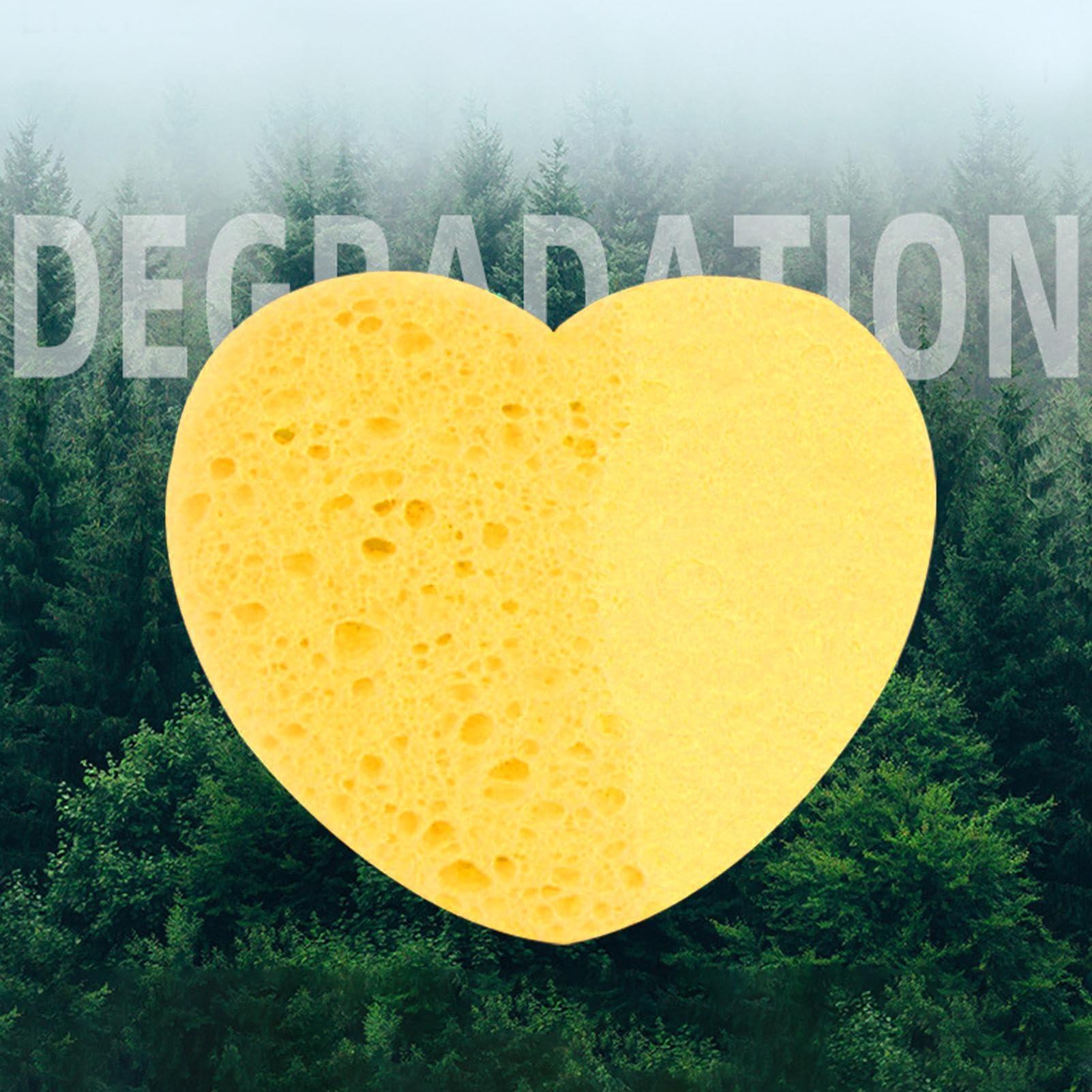 Kumprohu 20-Count Facial Sponges, Heart Shape Compressed Sponges for Facial Cleansing & Makeup Remover, Portable Compressed Sponge for Travel, Camping, Everyday Use