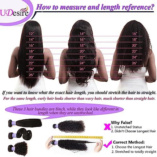 UDesire 10A Brazilian Virgin Curly Hair 1 Bundle Brazilian Curly Virgin Hair Weave 100% Unprocessed Brazilian Remy Human Hair Extensions Natural Black Color(16 inch)