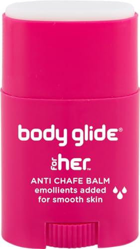 BodyGlide Body Glide For Her Anti Chafe Balm | Chafing stick with added emollients | Great for dry, sensitive skin and/or sensitive areas | Use on chest, bra, butt, groin, arm, and thigh chafing | 0.8oz